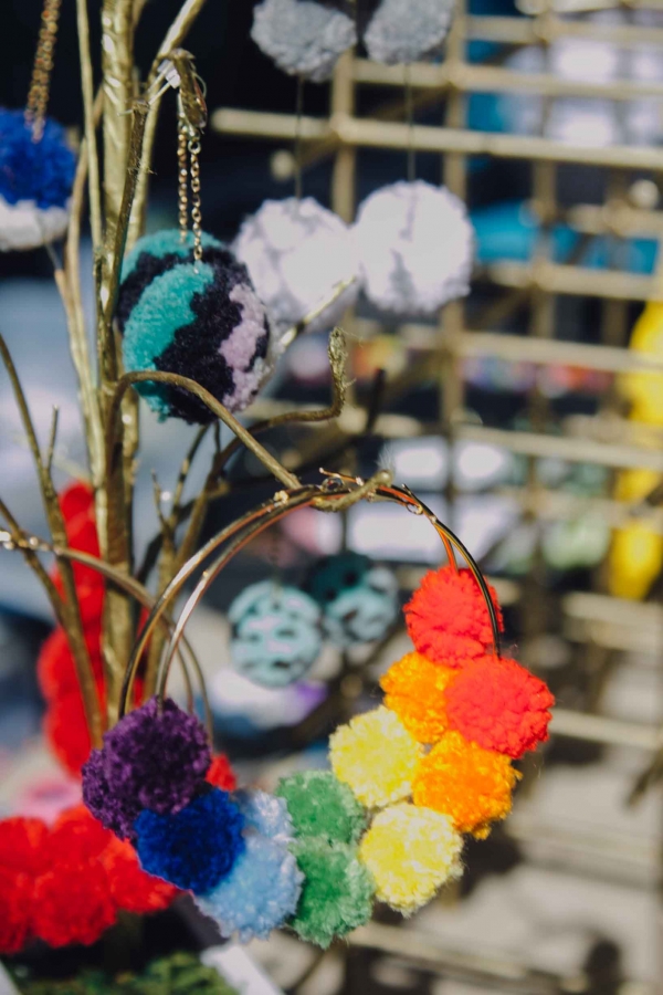 makers market crafted 2019 earrings pom pom