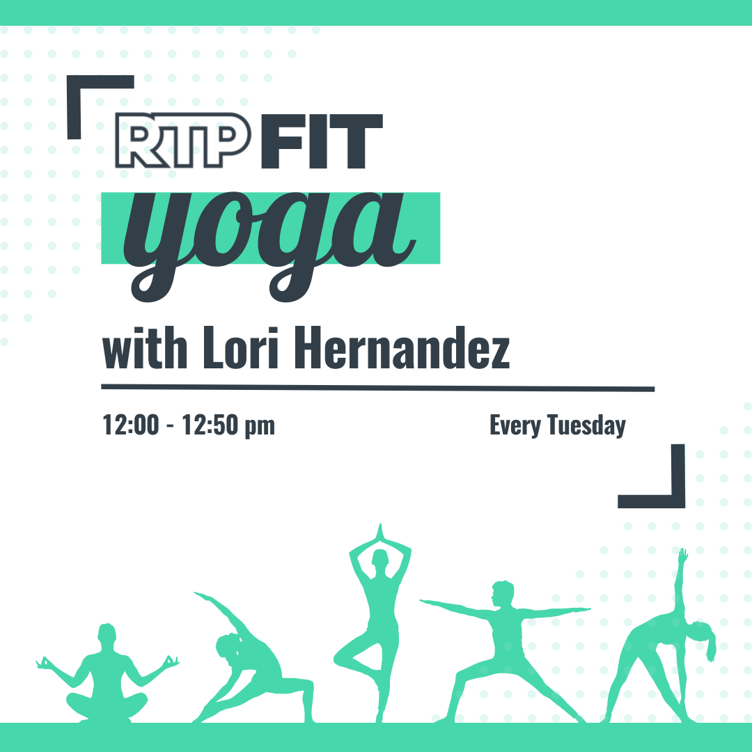 RTPFit:Yoga in-person and on zoom class Tuesdays from 12:00pm-12:50pm