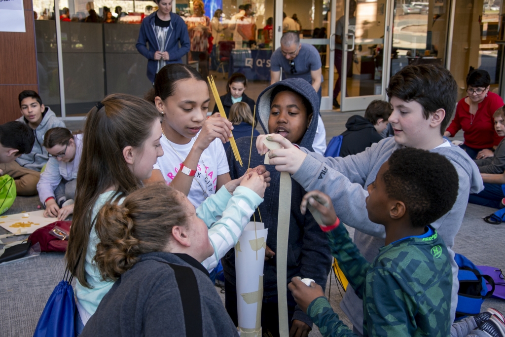 students at a stem fair in rtp