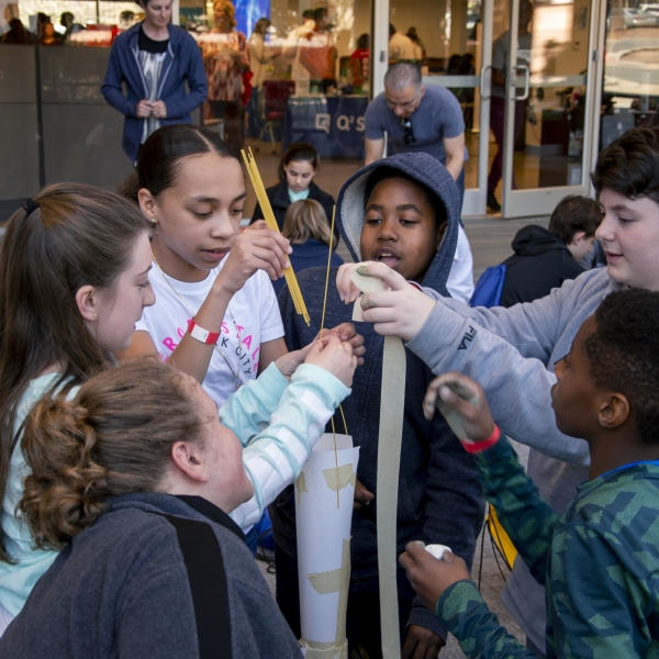 students at a stem fair in rtp